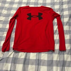 Boys Red UnderArmor Long Sleeve